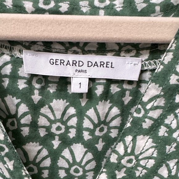 Gerard Darel Green Patterned Dress w Pockets - Picture 2 of 6